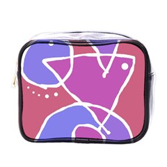 Mazipoodles In The Frame  - Pink Purple Mini Toiletries Bag (one Side) by Mazipoodles