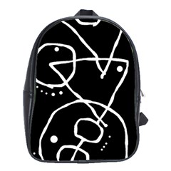 Mazipoodles In The Frame - Black White School Bag (large) by Mazipoodles