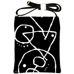 Mazipoodles In The Frame - Black White Shoulder Sling Bag by Mazipoodles