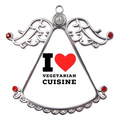 I Love Vegetarian Cuisine  Metal Angel With Crystal Ornament by ilovewhateva