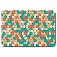 Multicolored Honeycomb Colorful Abstract Geometry Large Doormat by Vaneshop