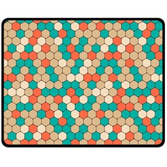 Multicolored Honeycomb Colorful Abstract Geometry Fleece Blanket (medium) by Vaneshop