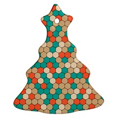 Multicolored Honeycomb Colorful Abstract Geometry Christmas Tree Ornament (two Sides) by Vaneshop