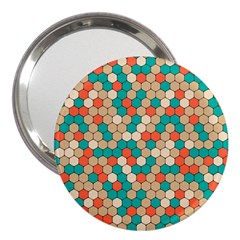 Multicolored Honeycomb Colorful Abstract Geometry 3  Handbag Mirrors by Vaneshop