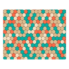 Multicolored Honeycomb Colorful Abstract Geometry Premium Plush Fleece Blanket (large) by Vaneshop