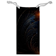 Abstract Dark Shine Structure Fractal Golden Jewelry Bag