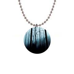 Tree Night Dark Forest 1  Button Necklace