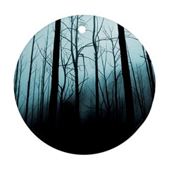 Tree Night Dark Forest Round Ornament (two Sides) by Vaneshop