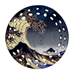 The Great Wave Off Kanagawa Japanese Waves Ornament (round Filigree) by Vaneshop