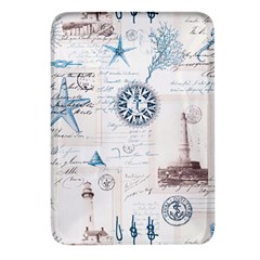 Nautical Lighthouse Vintage Postcard French Writing Rectangular Glass Fridge Magnet (4 Pack)