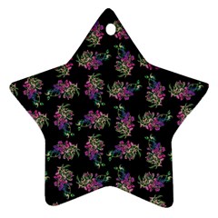 Midnight Noir Garden Chic Pattern Ornament (star) by dflcprintsclothing