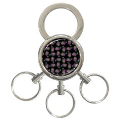 Midnight Noir Garden Chic Pattern 3-ring Key Chain by dflcprintsclothing