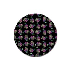 Midnight Noir Garden Chic Pattern Magnet 3  (round) by dflcprintsclothing