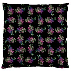 Midnight Noir Garden Chic Pattern Large Cushion Case (one Side) by dflcprintsclothing