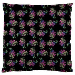 Midnight Noir Garden Chic Pattern Large Premium Plush Fleece Cushion Case (one Side) by dflcprintsclothing