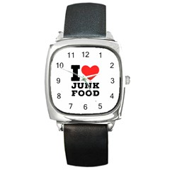 I love junk food Square Metal Watch