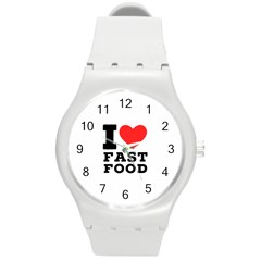 I Love Fast Food Round Plastic Sport Watch (m) by ilovewhateva