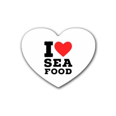 I love sea food Rubber Coaster (Heart)