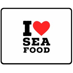 I Love Sea Food Fleece Blanket (medium) by ilovewhateva