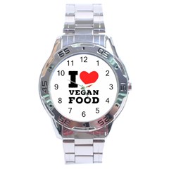 I Love Vegan Food  Stainless Steel Analogue Watch