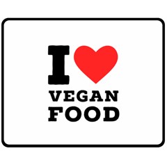 I Love Vegan Food  Two Sides Fleece Blanket (medium) by ilovewhateva