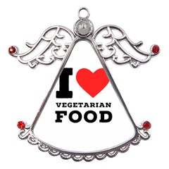 I Love Vegetarian Food Metal Angel With Crystal Ornament by ilovewhateva