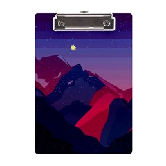 Abstract Landscape Sunrise Mountains Blue Sky A5 Acrylic Clipboard by Grandong