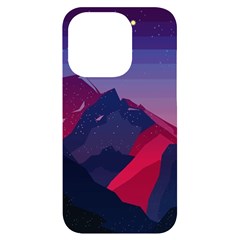 Abstract Landscape Sunrise Mountains Blue Sky Iphone 14 Pro Black Uv Print Case
