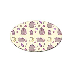 Beautiful Beauty Cartoon Cat Sticker (oval) by Grandong