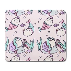 Cartoon Cat Cute Animal Design Drawing Illustration Kawaii Large Mousepad by Grandong