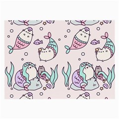 Cartoon Cat Cute Animal Design Drawing Illustration Kawaii Large Glasses Cloth (2 Sides) by Grandong