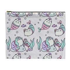 Cartoon Cat Cute Animal Design Drawing Illustration Kawaii Cosmetic Bag (xl)