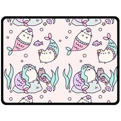 Cartoon Cat Cute Animal Design Drawing Illustration Kawaii Fleece Blanket (large) by Grandong