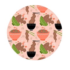 Doodle Yakisoba Seamless Pattern Background Cartoon Japanese Street Food Mini Round Pill Box (pack Of 5) by Grandong