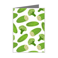 Vegetable Pattern With Composition Broccoli Mini Greeting Card