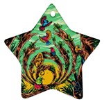 Monkey Tiger Bird Parrot Forest Jungle Style Ornament (Star) Front