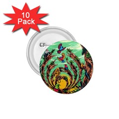 Monkey Tiger Bird Parrot Forest Jungle Style 1 75  Buttons (10 Pack) by Grandong