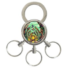 Monkey Tiger Bird Parrot Forest Jungle Style 3-ring Key Chain by Grandong