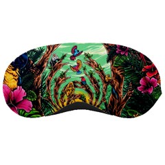 Monkey Tiger Bird Parrot Forest Jungle Style Sleeping Mask by Grandong