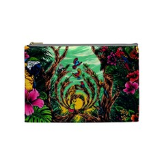 Monkey Tiger Bird Parrot Forest Jungle Style Cosmetic Bag (medium) by Grandong
