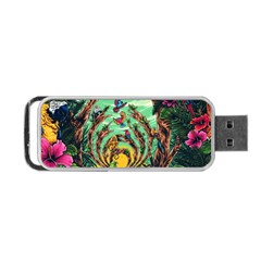 Monkey Tiger Bird Parrot Forest Jungle Style Portable Usb Flash (one Side) by Grandong