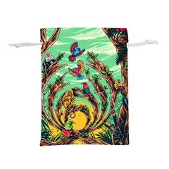 Monkey Tiger Bird Parrot Forest Jungle Style Lightweight Drawstring Pouch (s) by Grandong
