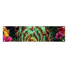 Monkey Tiger Bird Parrot Forest Jungle Style Banner And Sign 4  X 1  by Grandong