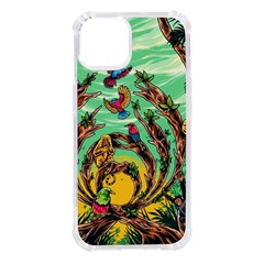 Monkey Tiger Bird Parrot Forest Jungle Style Iphone 14 Tpu Uv Print Case by Grandong