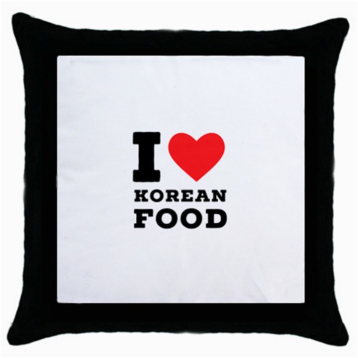 I love Korean food Throw Pillow Case (Black)