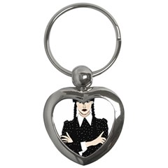 Wednesday Addams Key Chain (heart) by Fundigitalart234