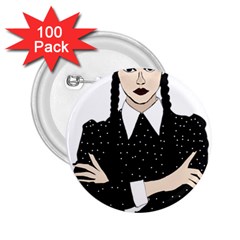 Wednesday Addams 2 25  Buttons (100 Pack)  by Fundigitalart234