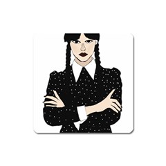 Wednesday Addams Square Magnet by Fundigitalart234