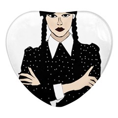 Wednesday Addams Heart Glass Fridge Magnet (4 Pack)