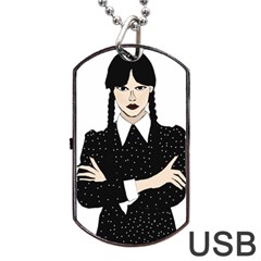 Wednesday Addams Dog Tag Usb Flash (two Sides) by Fundigitalart234